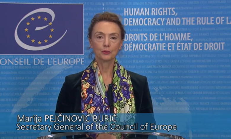 la secrétaire générale du Conseil, Marija Pejčinović Burić